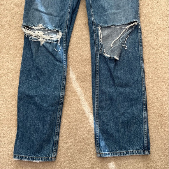 Re/Done Originals 90s High Rise Loose Leg Jeans Distressed Size 24 - Picture 3 of 14
